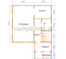проект каркасного дома 7х7 с мансардой