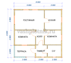 проект дома 8х8 с мансардой