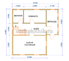 проекты каркасных домов 8х8 с мансардой