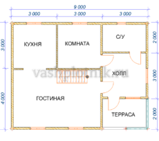 проект каркасного дома 6х8 с ломаной крышей